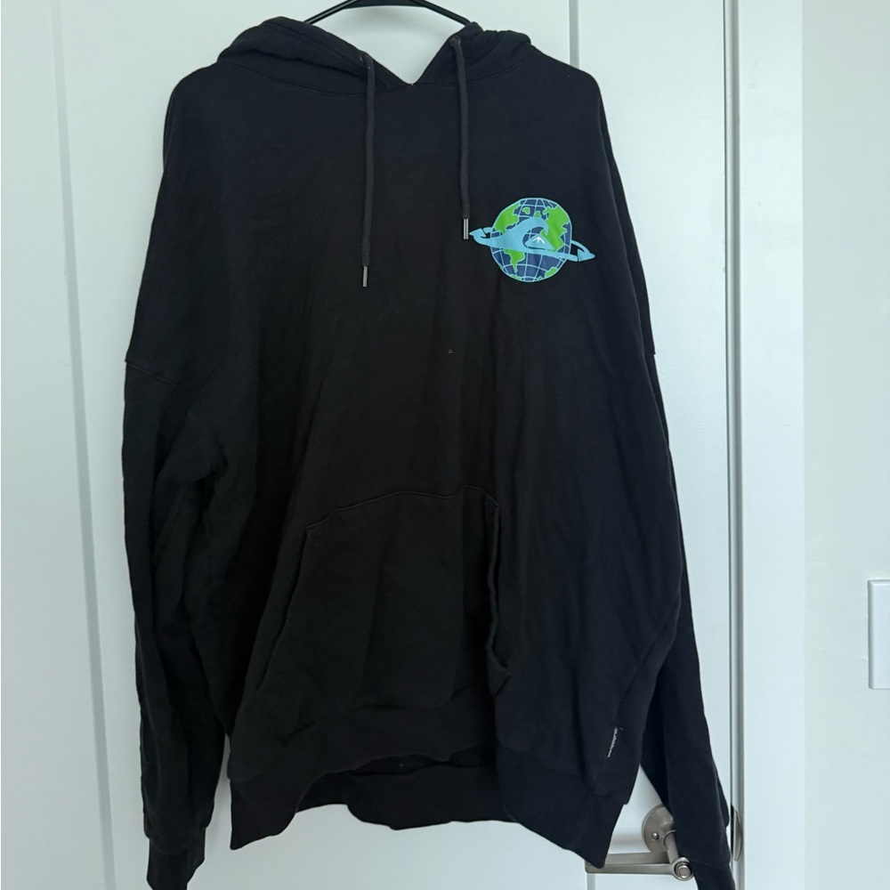 Quicksilver Black Hoodie with Earth Graphic